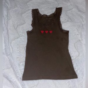 brown john galt heart tank top